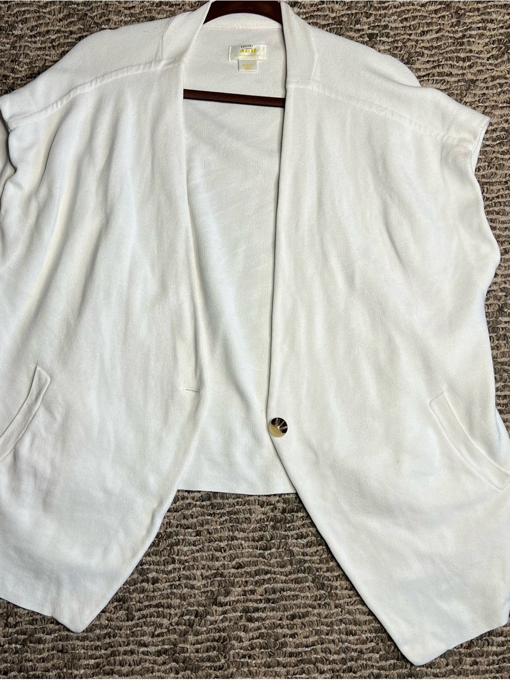 Anthropologie Soft White Open-Front Cardigan